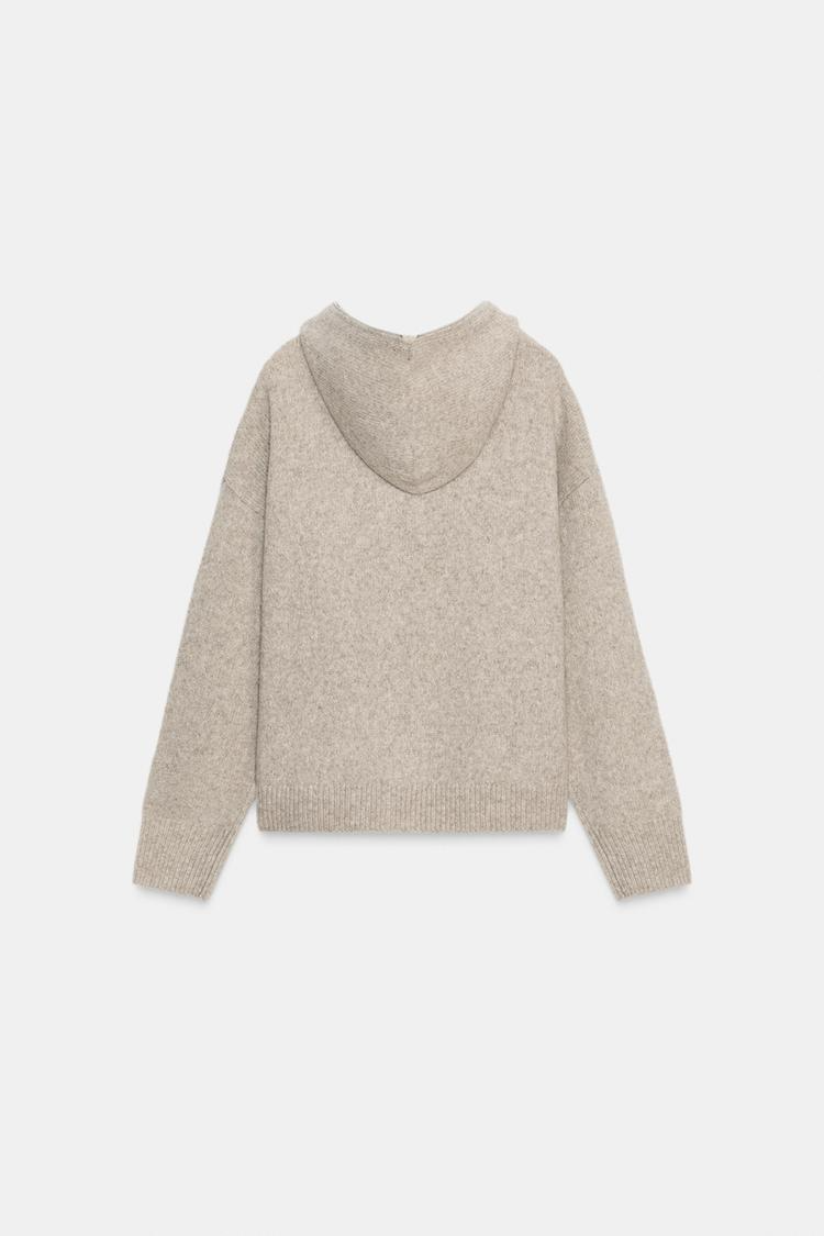 VESTE EN LAINE À CAPUCHE